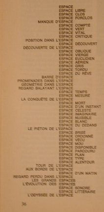 Liste d'espaces
